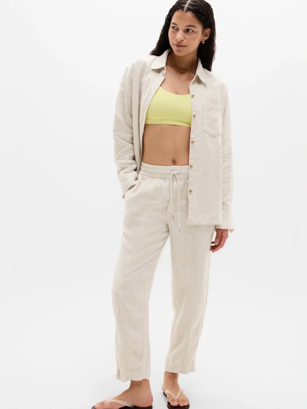 NWT-Athleta Retreat Linen Shirt, Size 1X